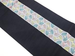 本場筑前博多縞に変わり扇模様織出し名古屋帯